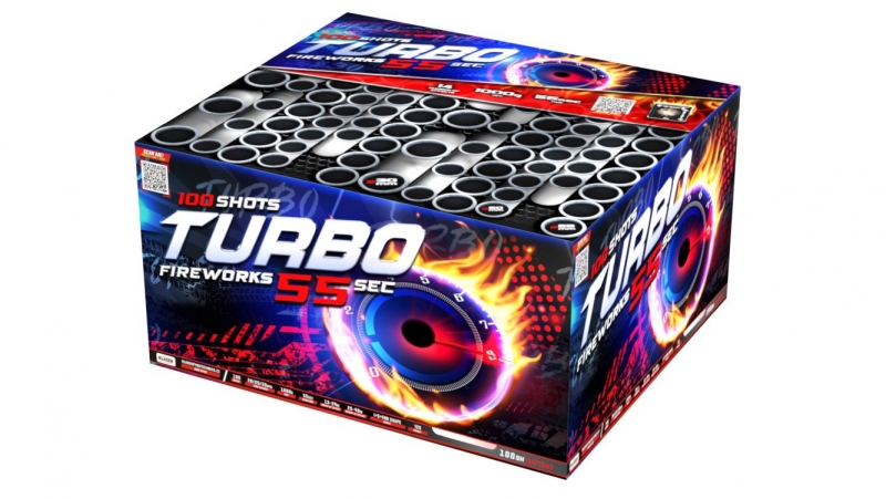 Ohňostroj Turbo multi shot 55, průměr 20, 25, 30 mm, 14 různobarevných efektů. 