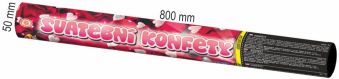 SVATEBNÍ KONFETY,80 cm délka,stříbrné srdíčka+lístky růže