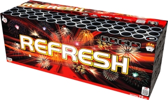Kompakt ohňostroj Refresh 75 ran, průměr 50 mm, 16 různobarevných efektů. F3