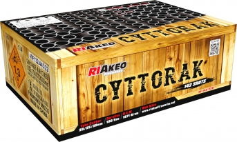Ohňostroj Riakeo Cyttorak, 21 různobarevných efektů, 20+25+30 mm, vyuhlovaný.