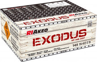 Ohňostroj RIAKEO Exodus, 14 různobarevných efektů, 20+25 mm, vyuhlovaný.