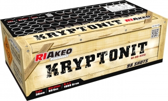 Ohňostroj Riakeo Kryptonit,15 různobarevných efektů, 30mm, 98ran, vyuhlovaný.